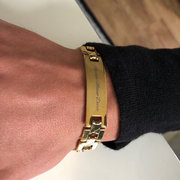 Armband NAMENSSTEG gold aus 316 L Edelstahl Gravur Option im Schmuck ,  99,99 €