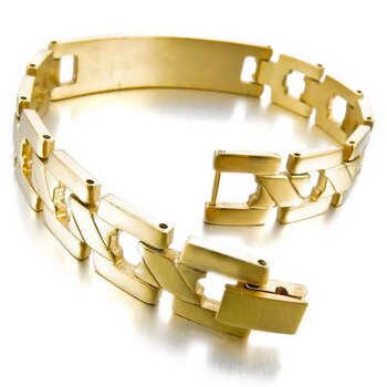 Armband NAMENSSTEG gold aus 316 L Edelstahl Gravur Option...