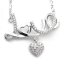 Collier LOVE mit Herzchen & Zirkonias pave aus 925 Silber im Etui