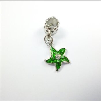 Dangle Bead Green Star mit Strass