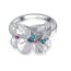 Ring Flower Zirkonias multicolor vergoldet im Etui