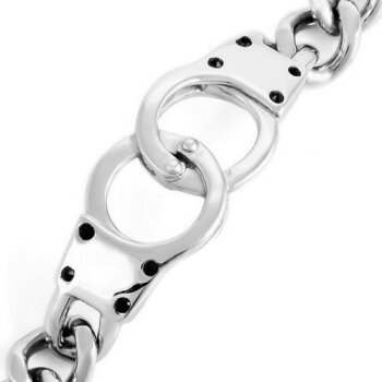 Armband Handschellen aus 316 L Edelstahl im Schmuck Etui