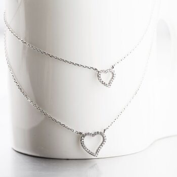 Collier Glam Hearts Herzchen mit  Zirkonias aus 925...