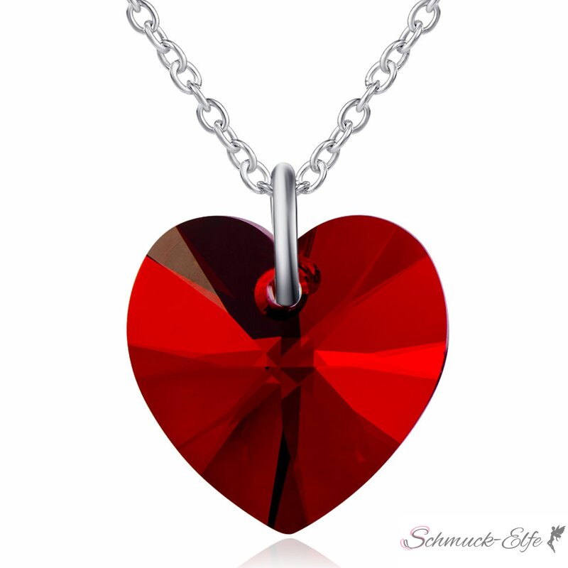 Anhänger aus Swarovski € Kette Silber Heart rot 925 79,99 im inkl. Elements E,