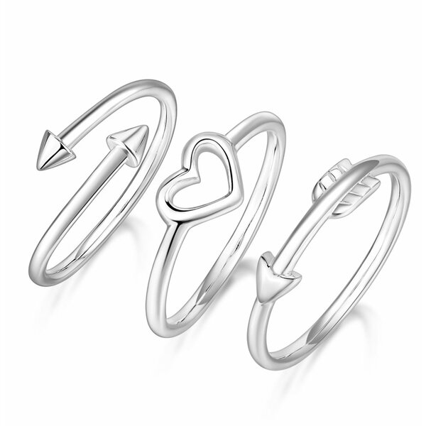 Silberring SET Midi Nuckle Rings Spitzen & Pfeil Silber € 925 aus 129,99 , Herz