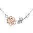 Collier Rose mit Zirkonias  Rosegold Teil vergoldet  925 Silber im Etui