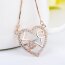 Collier Herz LOVE mit Zirkonias pave aus 925 Silber Rosegold vergoldet inkl. Kette  im Etui