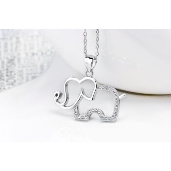 Anhänger Elefant aus 925 Silber mit Zirkonias  inkl....