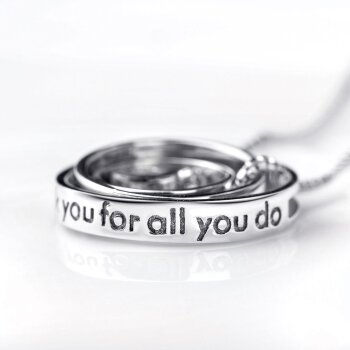 Anhänger Galaxie Ringe " Mum I love you " 925 Silber GRAVUR OPTION