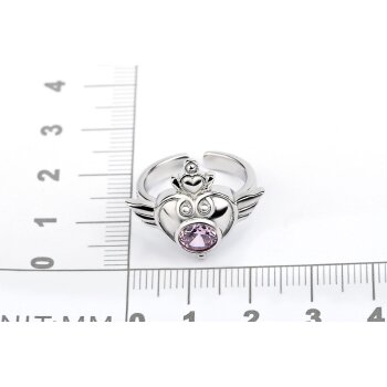 Silberring Royal Heart Zirkonia rosa aus 925 Silber im Etui