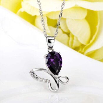 Anhänger Schmetterling 925 Silber Amethyst ohne Kette