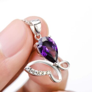 Anhänger Schmetterling 925 Silber Amethyst ohne Kette