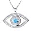 Anhänger Auge Evil Eye mit Zirkonias & Aquamarin aus 925 Silber inkl. Kette im Etui