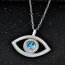 Anhänger Auge Evil Eye mit Zirkonias & Aquamarin aus 925 Silber inkl. Kette im Etui