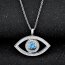 Anhänger Auge Evil Eye mit Zirkonias & Aquamarin aus 925 Silber inkl. Kette im Etui