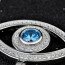 Anhänger Auge Evil Eye mit Zirkonias & Aquamarin aus 925 Silber inkl. Kette im Etui