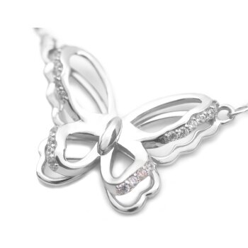 Collier Schmetterling 3D  mit Zirkonias aus 925 Silber...