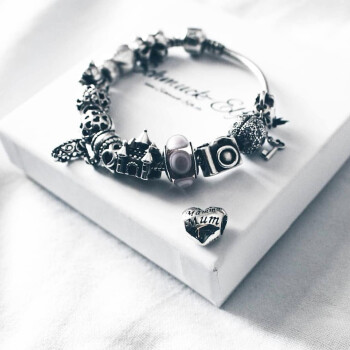 Bead Perle "Mom, Mama, Mum,..." aus 925 Silber...