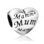 Bead Perle "Mom, Mama, Mum,..." aus 925 Silber OHNE KETTE im Etui