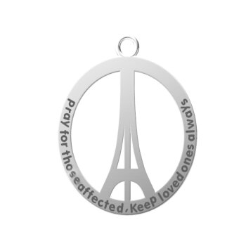 Anhänger Pray for Paris aus 925 Silber inkl. Kette...