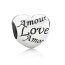 Bead Perle " Amour Love Amor, ... " aus 925 Silber OHNE KETTE im Etui