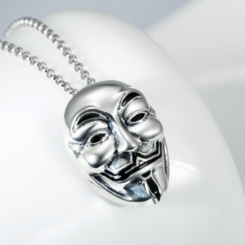 Anhänger Anonymous Maske 3D aus 925 Silber inkl....