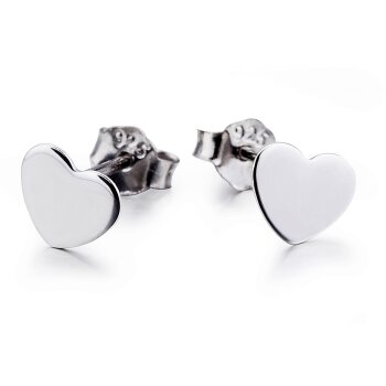 1 Paar Ohr Stecker Herz Crush 925 Silber