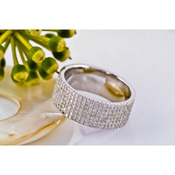 Silberring Cocktailring  Brillant GLAM mit Zirkonias  pave aus 925 Silber im Etui