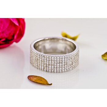 Silberring Cocktailring  Brillant GLAM mit Zirkonias  pave aus 925 Silber im Etui