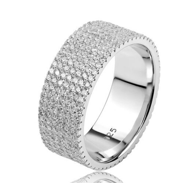 Silberring Cocktailring  Brillant GLAM mit Zirkonias  pave aus 925 Silber im Etui Gr. 58 - Durchmesser 18,5 mm