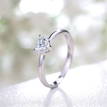 Gr.48 - Silberring Solitaire Herz Zirkonia aus 925 Silber im Etui