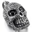 Anhänger Totenkopf Skull mit schwarzen Zirkonia Augen aus  316L  EDELSTAHL  inkl. Kette im Etui