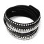 Wickel Lederarmband Glam Strass & Nieten weiß silber schwarz