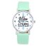 Damen Armbanduhr Follow your Dreams silber PU Leder pastell mint