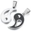 Partnerketten YING YANG aus 316 L Edelstahl inkl. Ketten im Etui Gravur OPTION