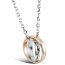 Partnerketten Ringe Tricolor I LOVE YOU silber schwarz rosegold aus 316 L Edelstahl inkl. Ketten im Schmuck Etui