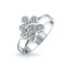 Silberring Pfote mit Zirkonien aus 925 Silber rhodiniert im Etui GRAVUR OPTION Gr. 48 - Durchmesser 15,3 mm