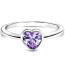 Silberring Solitaire mit Amethyst aus 925 Silber rhodiniert im Etui GRAVUR OPTION