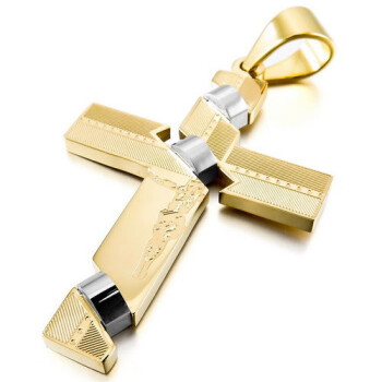 Anhänger Kreuz Jesus silber gold aus 316 L Edelstahl...