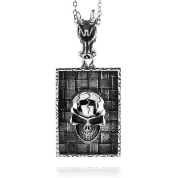 Anhänger XL Dog Tag Skull Totenkopf 3D aus 316 L...