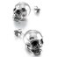 1 Paar Ohrstecker Totenkopf Skull Pirat aus Edelstahl silber