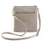 Umhänge Tasche / cross over bag mit cut outs PU Leder taupe / beige