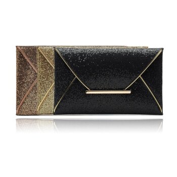 Clutch/ Abend Tasche / Party Tasche Glitter schwarz