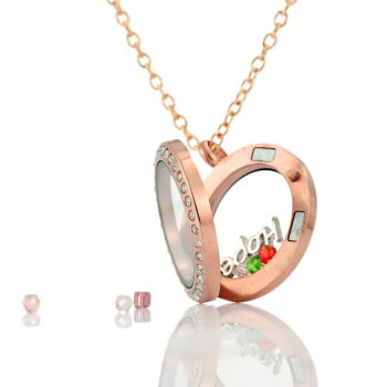 Anhänger Medaillon Zirkonia Floating Charm rosegold...