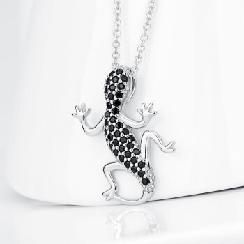 Anhänger Gecko aus 925 Silber rhodiniert mit...