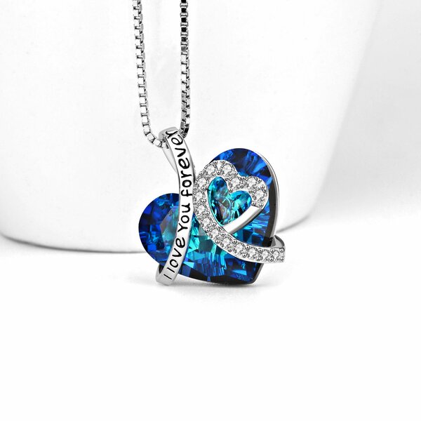 Anhänger Herz I LOVE YOU FOREVER Zirkonia Royal blau aus 925 Silber r,  149,99 €