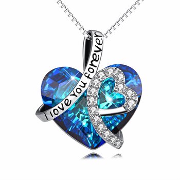 Anhänger Herz I LOVE YOU FOREVER Zirkonia Royal blau aus 925 Silber r,  149,99 €