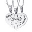 Freundschaftsketten Herz & Puzzle BEST FRIENDS FOREVER aus Edelstahl  mit Zirkonien  inkl. Ketten im Etui GRAVUR OPTION