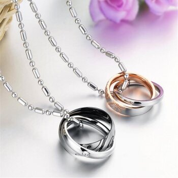 Couple Pendants Rings Tricolor "LOVE" silver...