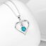 Pendant Heart Aquamarine 925 silver incl. chain